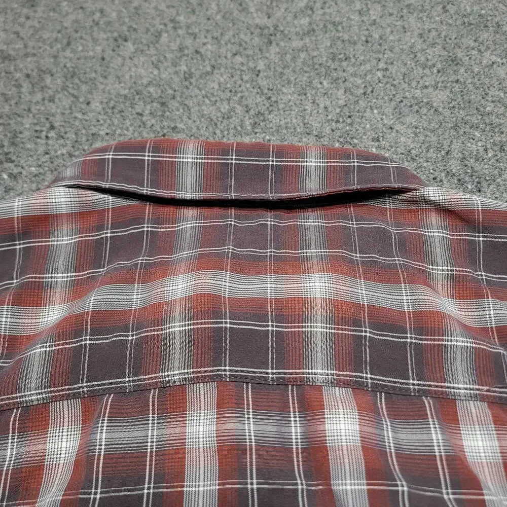 The North Face Shirt Mens Large Brown Plaid Millstone Outdoors Tech Trail Travel